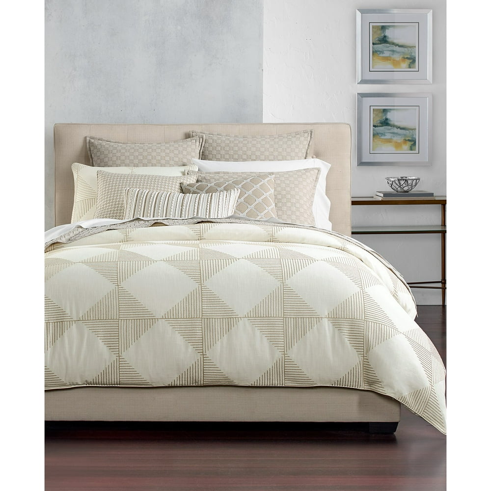 Hotel Collection Cotton Diamond Embroidered King Duvet Cover, 96 Inches