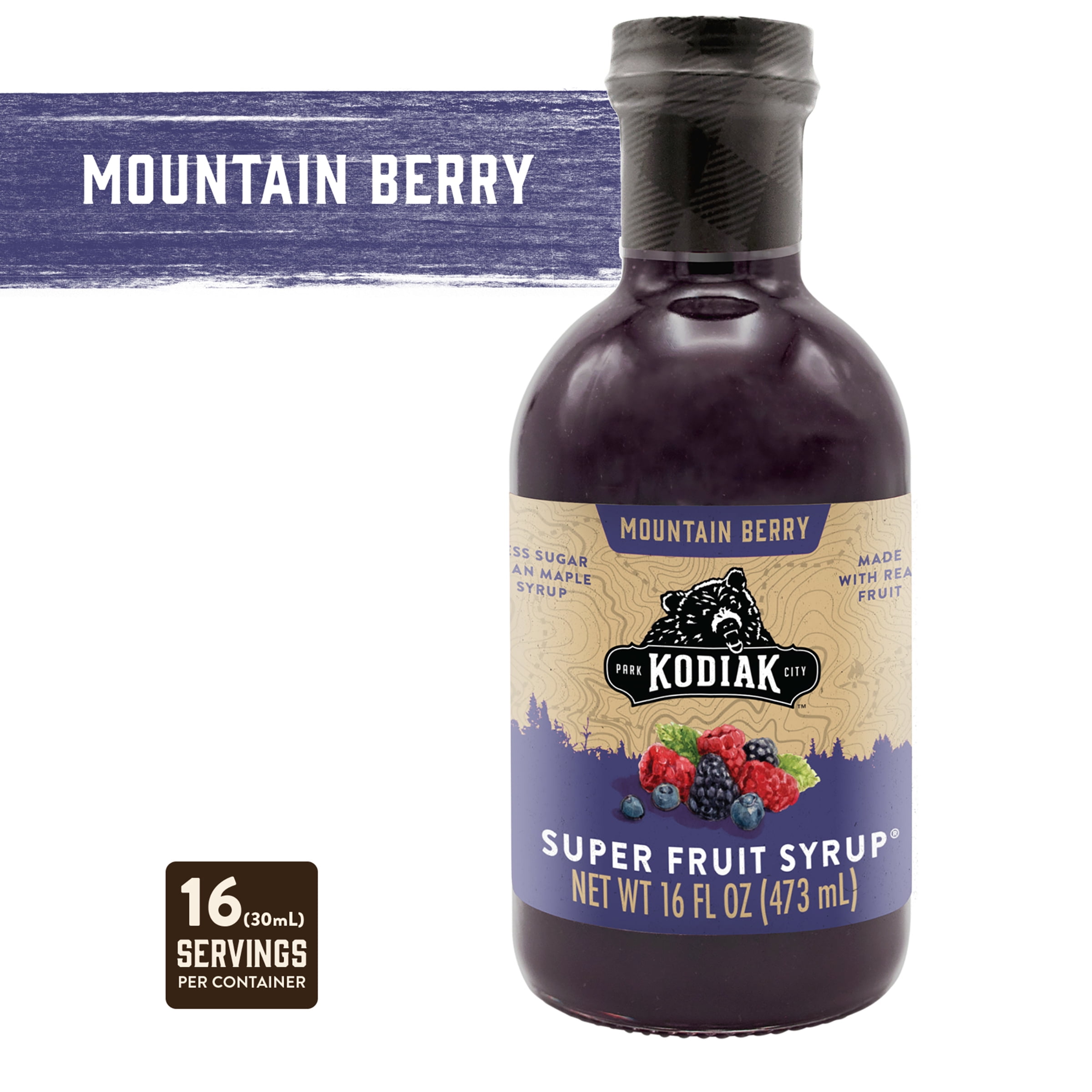 Kodiak Mountain Berry Super Fruit Syrup, 16 fl oz Bottle