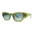 thumbnail image 2 of Mod Womens Square Dimensional Beveled Cat Eye Plastic Sunglasses Green, 2 of 4