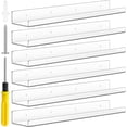 thumbnail image 1 of Thyle 6 Pcs 36 Inch Acrylic Floating Shelves Wall Mounted Clear Shelves Acrylic Floating Bookshelf Invisible Storage Rack with Screws and Screwdriver for Room Nursery Bathroom Display, 1 of 7