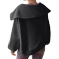 thumbnail image 4 of Hanerdun Women Sweatshirts Female Half Zip Pullover Blouss Casual Top Dark Gray S, 4 of 5