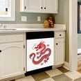 thumbnail image 3 of Red Chinese Dragon Design Dishwasher Magnet Cover Decorative Sticker for Home Cabinet Kitchen 23" x26", 3 of 5