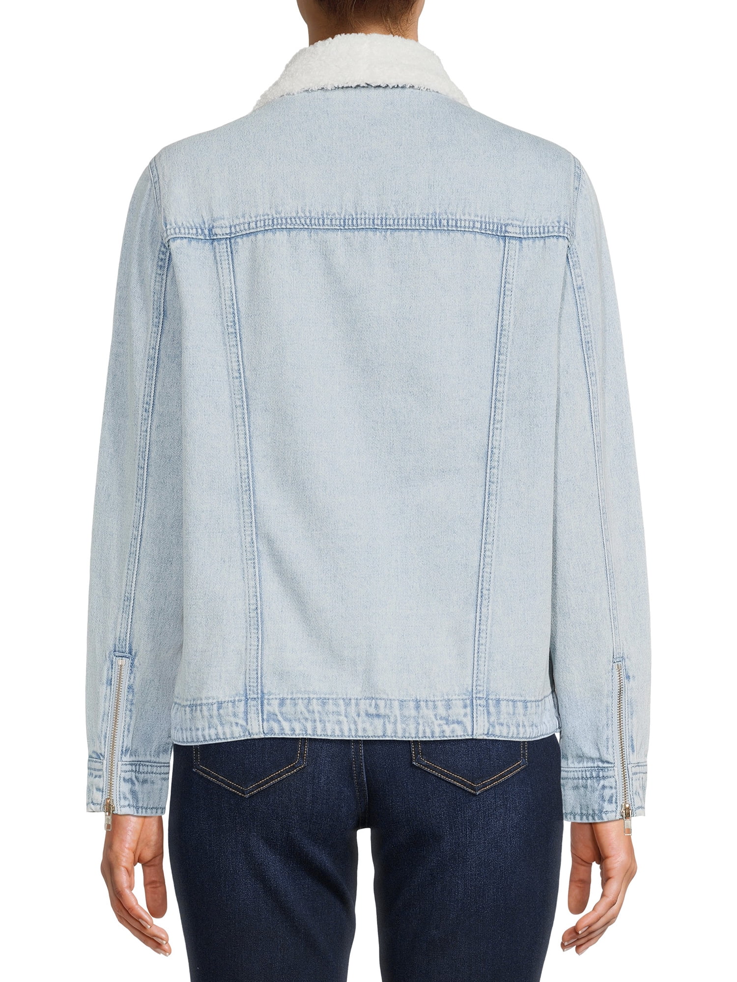 Time and Tru Women's Denim Faux Sherpa Jacket