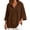 Brown, variant on Women's Hooded Sweater Coat Lightweight Soft Button Down 3/4 Dolman Sleeve Cardigan Jacket Loose Casual Solid Color Fall Winter Outerwear XXL