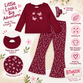 thumbnail image 3 of BTWEEN Girls 2-Piece Bow Back Top and Flare Leggings Set, Rhododendron, Size 10, 3 of 7