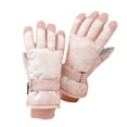 thumbnail image 2 of Winter Essential,Warm Cotton Gloves for Women & Men Waterproof Motorcycle Gloves with Thick Insulation,Windproof Snow-Proof for Skiing,Riding,Cycling,Pink Leather Palm,Adjustable Cuff, 2PCS Pink, 2 of 9
