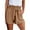 Khaki, variant on Frostluinai Comfy Paperbag Shorts For Women Summer Beach Shorts Tie Elastic Shorts Loose Shorts Hot Pants With Pocket For Vacation