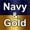 Navy and Gold, variant on Impresserve Plastic Disposable Dinner Forks, Infinity Design, Navy & Gold, 20 Count