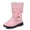 Pink, variant on REDARER Girls' Polka Dot Winter Boots - -Lined Mid-Calf Booties with Lace Accents | Warm & Playful for Snow Days,Color:Pink,Size:7-8 Years
