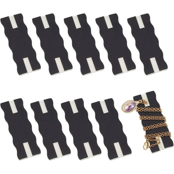 10pcs Portable Tangle-Free Jewelry Organizer 2.5x1x0.1 Inch Black Rectangle Tangle-Free Necklaces Organizer Necklace Card Holder Universal Jewelry Storage Case for Chain Necklaces Storage Black 10pcs