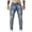 B_ Light Blue, variant on Men's Snow Wash Wide Leg Jeans, Button & Zipper Waist with Elastic Back, Casual Denim Trousers Light Blue M