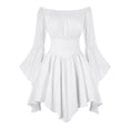 thumbnail image 7 of Kiijoy Girls Flare Sleeve Off Shoulder Dress Elegant Solid Irregular Short Dress, Sizes 3-11, 7 of 7