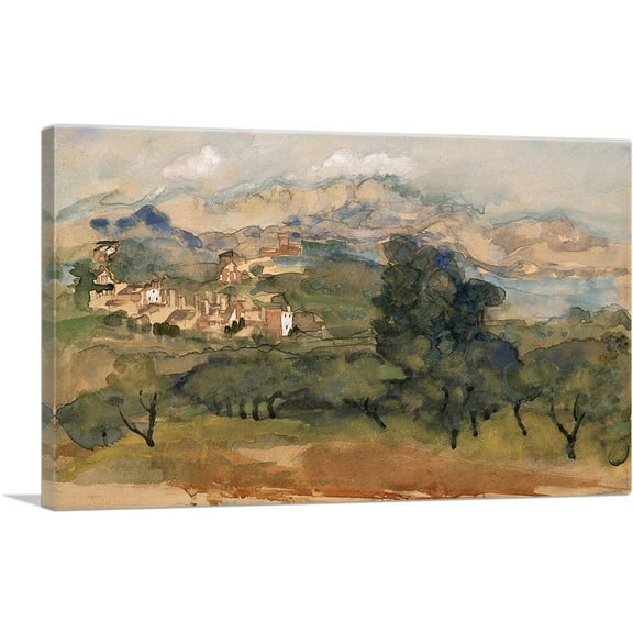 ARTCANVAS Olive Trees Canvas Art Print by Arthur Bowen Davies - Size: 26" x 18" (0.75" Deep)