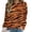 Orange, variant on Women Colorful Animal Print Crewneck Sweatshirt, Leopard Tiger Giraffe Pattern Raglan Long Sleeve Pullover Top, Oversized Loose Fall Casual Sweatshirt for Ladies Streetwear