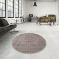 thumbnail image 4 of Ahgly Company Machine Washable Indoor Square Industrial Modern Rose Dust Purple Area Rugs, 3' Square, 4 of 7