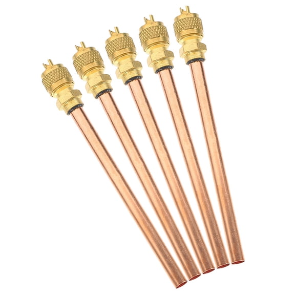 PAMINGONO 5Pcs Metal Refrigeration Filling Access Valves with Stem Cores for Refrigerator Service Use