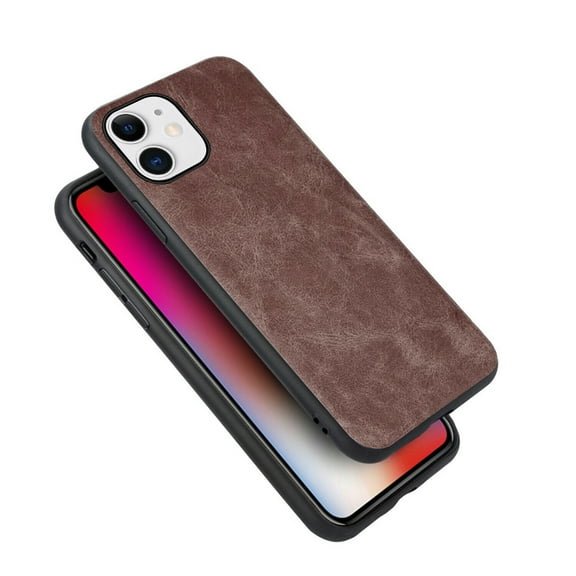 Goldcherry for iPhone 11 Case,Slim PU Leather Vintage Shockproof Cover Lightweight Premium Soft TPU Bumper Hard PC Hybrid Case For iPhone 11 6.1" 2019(Coffee)