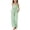 Green, variant on Girls Linen Blend 2 Piece Outfit Peplum Cami Top Wide Leg Pants Set,7-8 Years