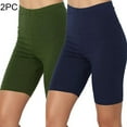 thumbnail image 2 of cfhntfmh 2pc Biker Shorts for Women Seamless Fashion High Elastic Waist Solid Color Shorts Athletic Running Yoga Short Pants, 2 of 7