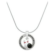Delight Jewelry Silvertone Bowling Pins with Bowling Ball Silvertone Grandmother Ring Charm Necklace, 18"