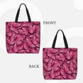 thumbnail image 3 of Naloa Pink Butterfly Tote Bag for Women, Foldable Tote Bag With Zipper, Large Shoulder Bag, Top Handle Handbag for Travel, Work, Shopping, 3 of 9