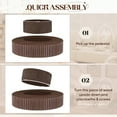 thumbnail image 6 of Muumblus 39.37" Large Walnut Coffee Table, Round Wood Modern Unique Fluted Accent Center Table for Living Room, 6 of 11