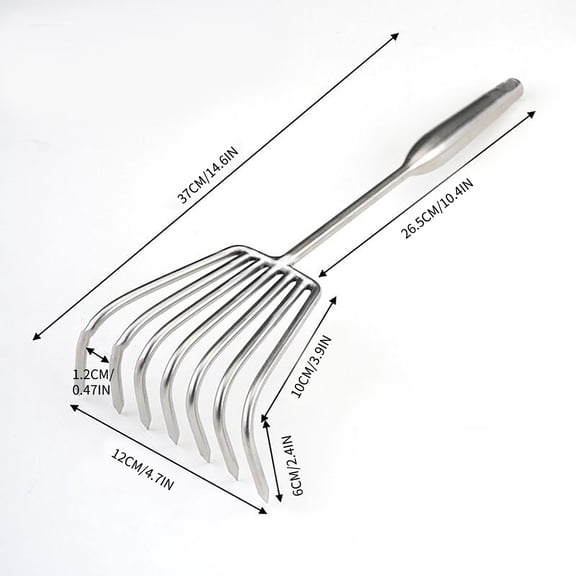 Rkxzt Rake Garden Rake 4 Tooth Stainless Steel Head with Plastic Handle 24x9x12.5cm Seaside Tools Tools/Office|Stainless Steel