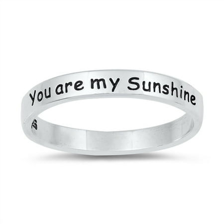 Oxidized Dragon Ring - Oxidized Sterling Silver You Are My Sunshine Band Ring Size 9