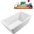 thumbnail image 2 of 60" Streamline N250BBR Soaking Freestanding Tub and Tray With Internal Drain in Brushed Brass, 2 of 7