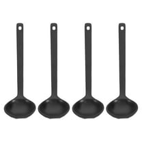 AURARMLET 4Pcs Black Plastic Spoons For Small Soup Ladle Long Handle In Cooking Hotpot Gravy Spoon Ladle