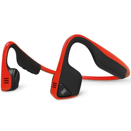 AfterShokz Trekz Titanium Open Ear Wireless Bone Conduction Headphones, Red,