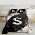thumbnail image 2 of jejeloiu Baseball Game Full Size Comforter Sets,Ball Sport Lover Bedding Comforter Set,First Letter S Bedding Sets For Girls,Super Cozy Room Decor Reversible,3pcs, 2 of 8