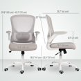thumbnail image 2 of Grey Ergonomic Mesh Office Chair with 4D Lumbar Support, Swivel Task Desk Chair - Adjustable Height & Flip-Up Arms for Home & Office Use, 2 of 7