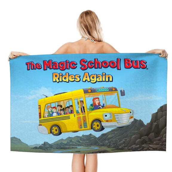 The Magic School Bus Rides Again Gifts Beach Towel for Women Girl Birthday Inspired Fan Bath Outdoor Music Lover