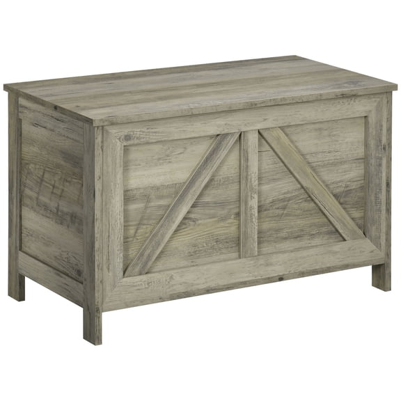 30" Farmhouse Storage Box with Gas Strut / 150° Openable Organizer for Bedroom Decor