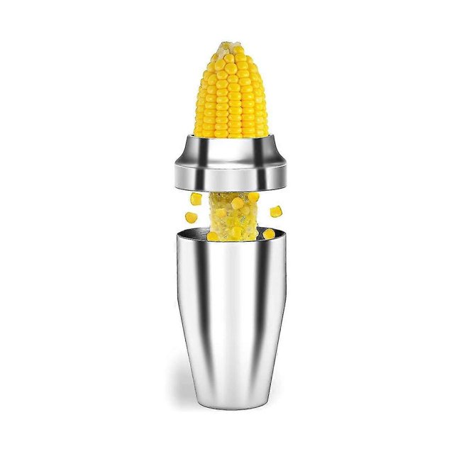 Corn Cutter Peeler, Corn Cob Stripper With Cup , 304 Stainless Steel Corn On The Cob Remover Kitche