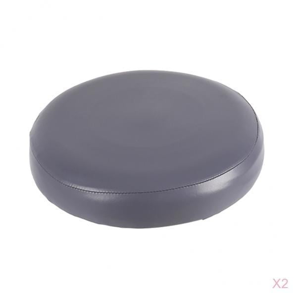 Cubierta de taburete de bar para el hogar Sunnimix 2pcs Ronda Giratoria Bar Taburete Reposapiés Asiento Elástica Cojín Manga Gris