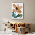 thumbnail image 3 of wall26 Framed Canvas Wall Art Large Orange and Green Flowers Floral Plants Watercolor Abstract Contemporary Expressive for Living Room, Bedroom, Office - 24x36 inches, 3 of 4