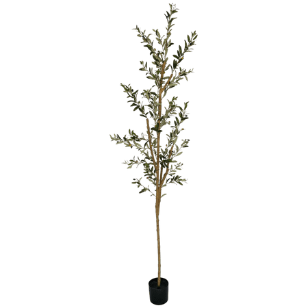 82” Artificial Olive Tree in Plastic Planter
