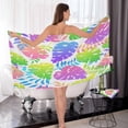 thumbnail image 7 of Beautiful Colorful Neon Leaves Bath Towel Set, Towel Set of 2, Skin-Friendly, Comfortable, Absorbent, Suitable for Bathroom, Travel, Hotel Wash cloth, 7 of 7