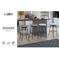 thumbnail image 3 of LuXeo Doheny 29" Wood Swivel Barstool w/ Upholstered Seat in Tan, Set of 2, 3 of 10