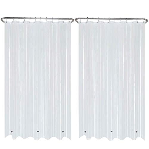 LiBa PEVA 8Gauge Bathroom Shower Stall Curtain Liner, 72" W x 72" H 8G Clear, Heavyweight Non
