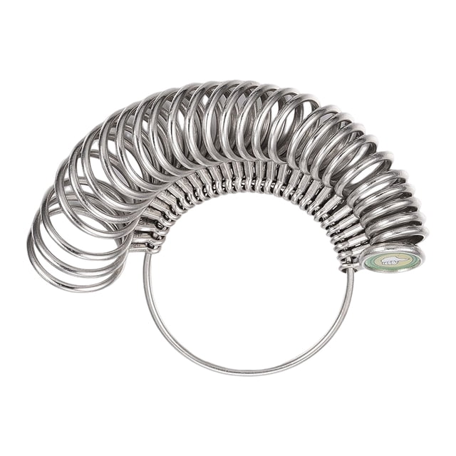 Kenally Medidores de anillo de aleación de aluminio, medidor de tamaño, herramienta de anillo de medición de joyería de bucle de mano, Medidores de medidas dimensionales