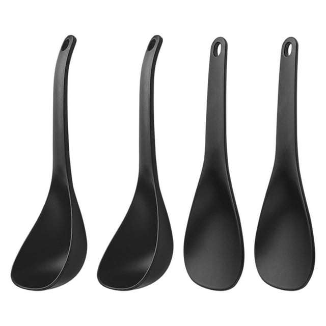 2 Ensembles Cuillère à Riz Antiadhésive Ensemble de Cuillères à Soupe Résistant à la Chaleur Ustensile de Service pour Soupe et Ramen Outils de Cuisine pour Servir
