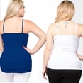 thumbnail image 2 of 2 Womens Cami Tank Top Layering Casual Basic Camisole Plain White Navy Plus Size, 2 of 2