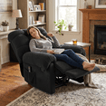 thumbnail image 4 of Homy Casa Overstuffed Manual Recliner Chair with Footrest and Side Pocket, Lounge Chair for  Living Room, 4 of 9