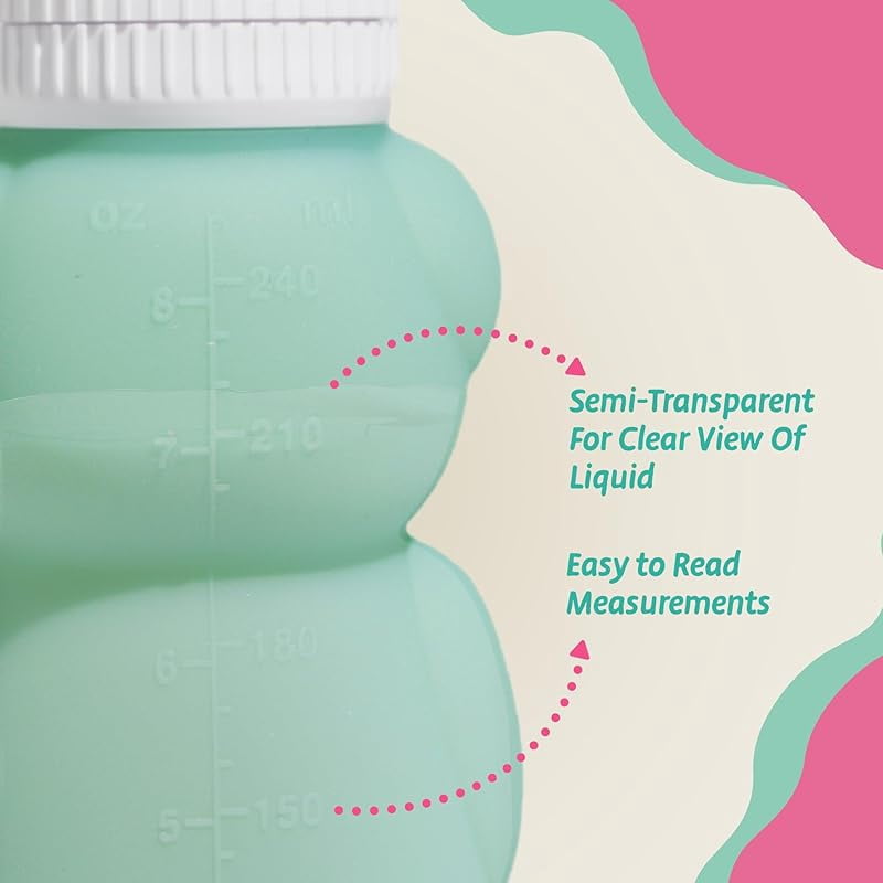 Honeybear Silicone Sippy Cup - Green, 8 oz, Dishwasher Safe, Trainer Straw Cup for Babies & Toddlers 4+ Months