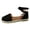 Black, variant on Womens Closed Toe Ankle Strap Espadrille Sandals Classic Lace up Summer Dressy Flat Shoes
