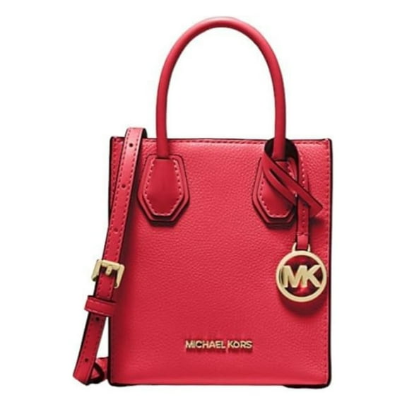 Michael Kors Womens Mercer Extra-Small Pebbled Leather Crossbody Bag Bright Red 35S1GM9T0L-red