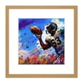 thumbnail image 1 of American Football Sport Splatter Painting 53 Shirt Multicoloured Vibrant Blue Bright Quarterback Gridiron Square Wooden Framed Wall Art Print Picture 8X8 Inch, 1 of 4